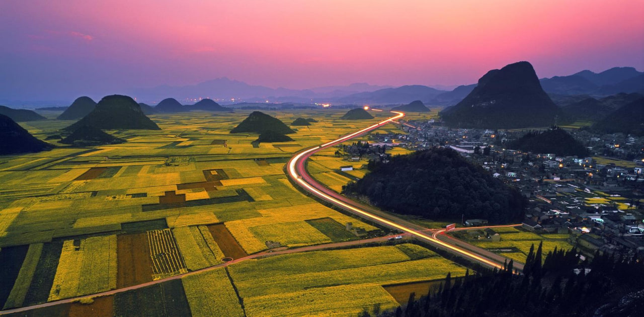 مزارع گلهای کلزا در یوننان چین